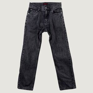 Pleasures Mens Washed Black Straight Leg Denim Jeans 30x31 Streetwear Grunge